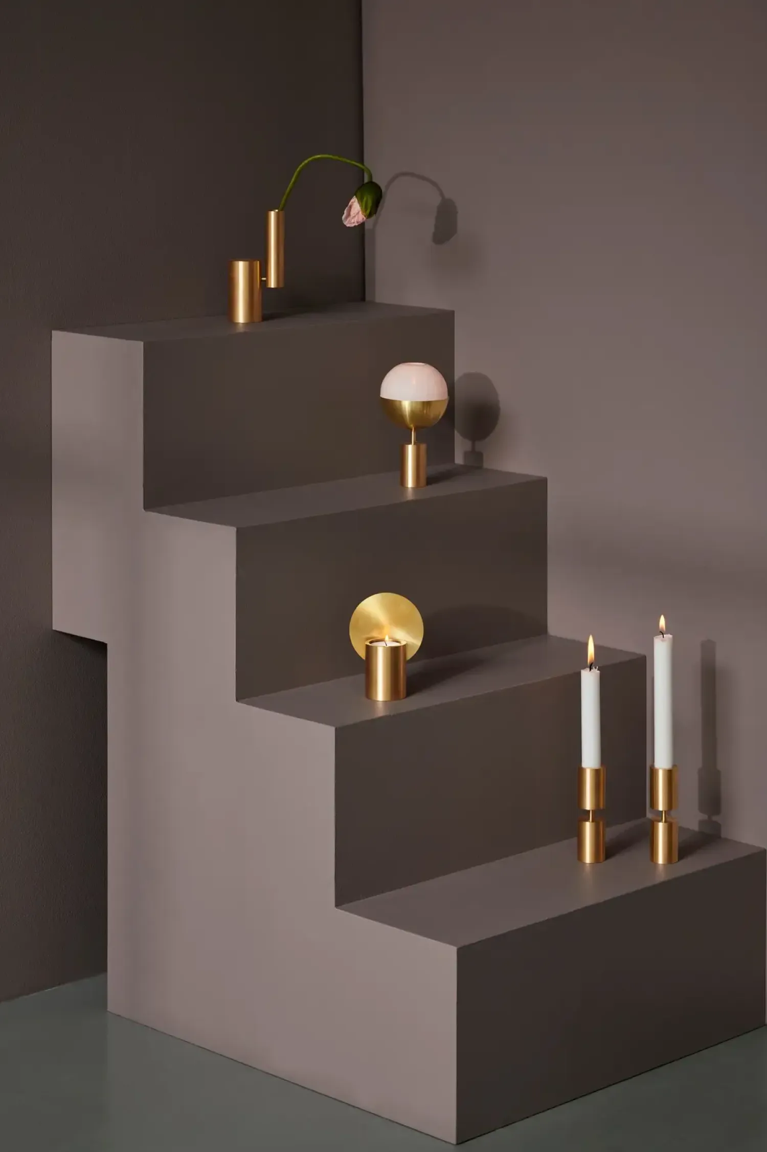 - Glow fyrfadsstage - Messing - 12 x 10 cm^Applicata New