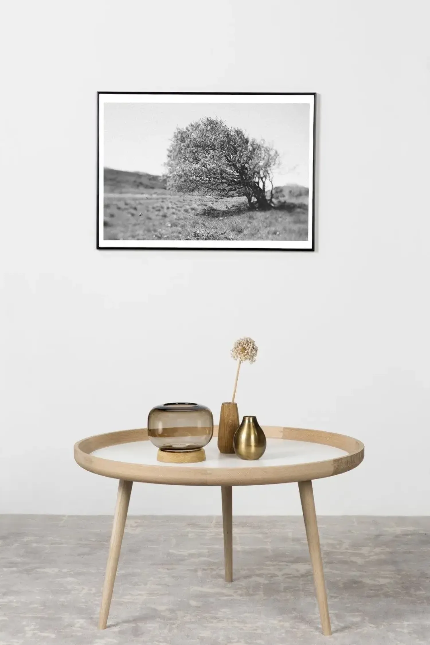 - Plakat - Windy tree - Sort/Hvid - 30x40 cm^Applicata