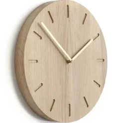 - Vægur - Watch:Out - Eg og messing viser - 32x3 cm^Applicata