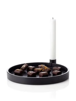 lysestage - LUNA lysestage (bejdset eg/sort)*Applicata Clearance