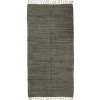 - Bomuldstæppe med frynser 70x140 - OLIVE^Bahne Discount
