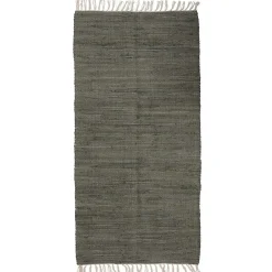 - Bomuldstæppe med frynser 70x140 - OLIVE^Bahne Discount