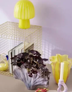 - Funghi bordlampe med striber - Gul*Bahne Sale