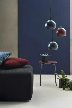 Ball pendel - mørkeblå/mat (Ø 18 cm) m. sort stofledning^Frandsen Lighting Clearance
