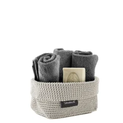 - Håndklædekurv - Crochet Robe Basket - Sand - TELA - 20x9 cm*Blomus New