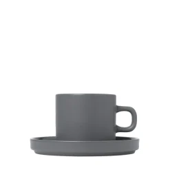 - Set of 2 Coffee Cups, 4 pcs. - Pewter - PILAR*Blomus Outlet