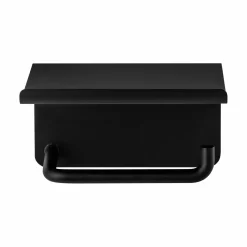 - Toilet Paper Holder with tray - Black - MODO*Blomus