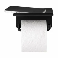 - Toilet Paper Holder with tray - Black - MODO*Blomus
