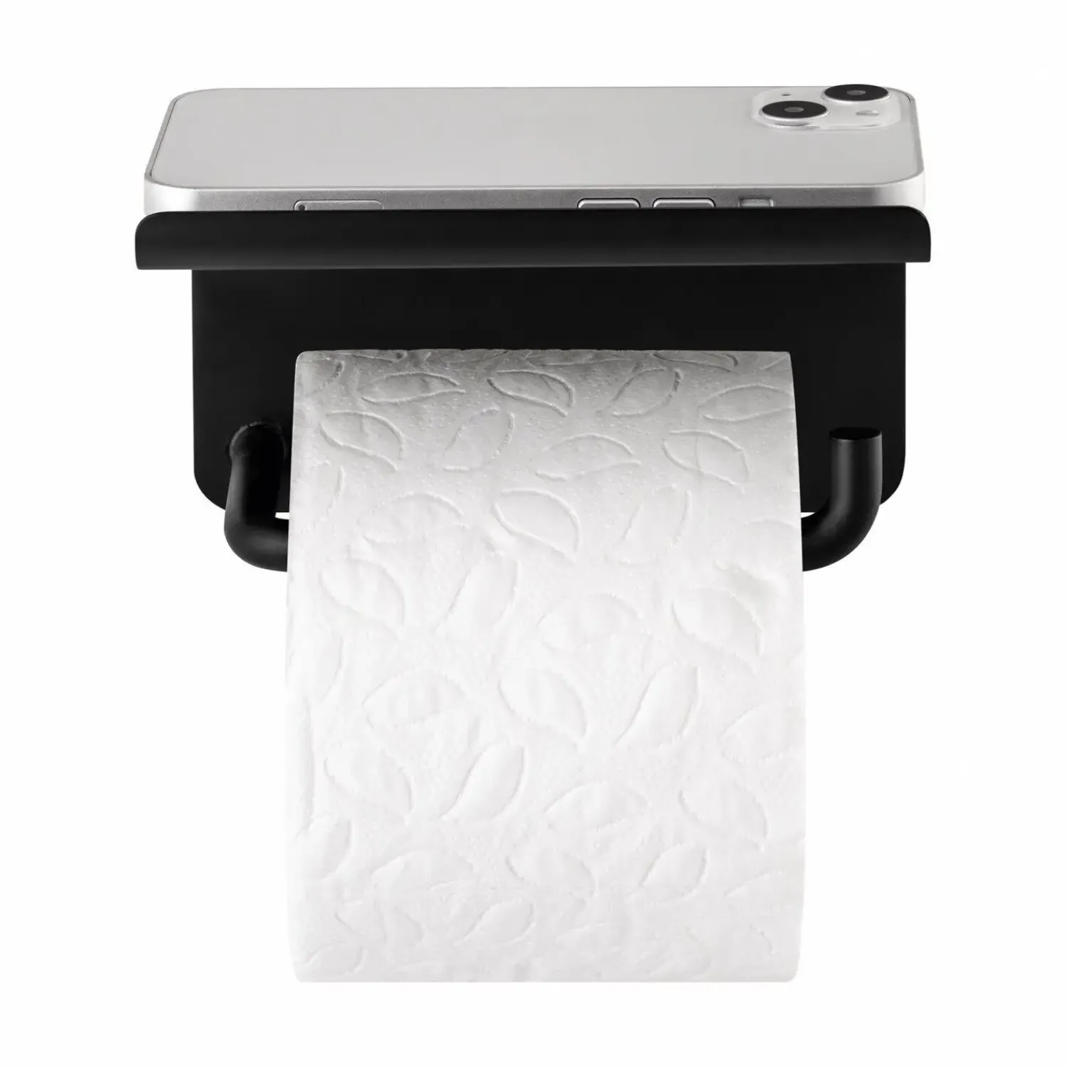- Toilet Paper Holder with tray - Black - MODO*Blomus