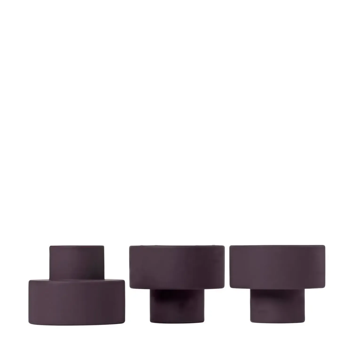 - TRIO lysestager - Lilla - Sæt af 3^Blomus