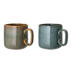 - Aime Krus, Grøn, Stentøj - Sæt af 2 stk./Pris pr. krus*Bloomingville Clearance