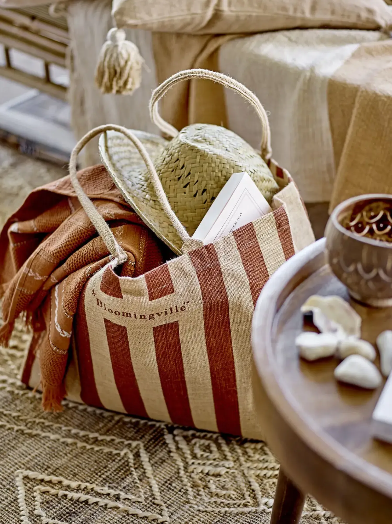 - Bergamo Indkøbspose, Brun, Jute*Bloomingville New