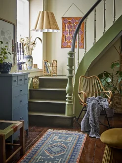 - Bresso Plaid, Blå, Genanvendt Bomuld^Bloomingville New