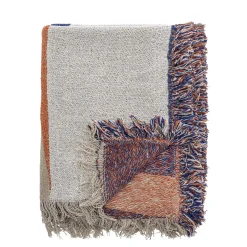 - Clarita Plaid, Orange, Genanvendt Bomuld^Bloomingville Discount