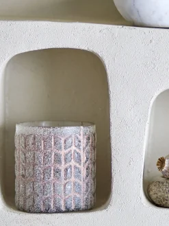 - Esther Fyrfadsstage, Rosa, Genanvendt Glas^Bloomingville Outlet