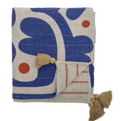 - Eviaya Plaid, Blå, Genanvendt Bomuld*Bloomingville Hot