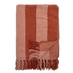 - Frello Plaid, Orange, Genanvendt Bomuld^Bloomingville Discount