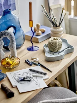 - Harri Vase, Blå, Glas^Bloomingville Clearance