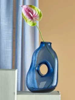 - Harri Vase, Blå, Glas^Bloomingville Clearance