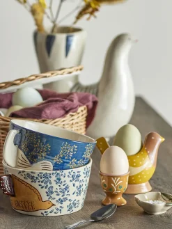 - Hezha Skål, Blå, Stentøj*Bloomingville Clearance