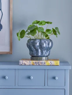 - Hollis Urtepotte m/underskål, Blå, Stentøj*Bloomingville Clearance