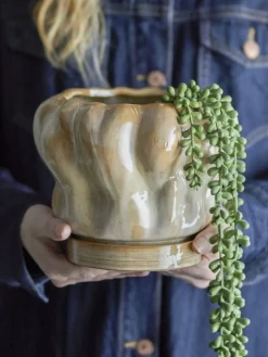 - Hollis Urtepotte m/underskål, Natur, Stentøj^Bloomingville Discount