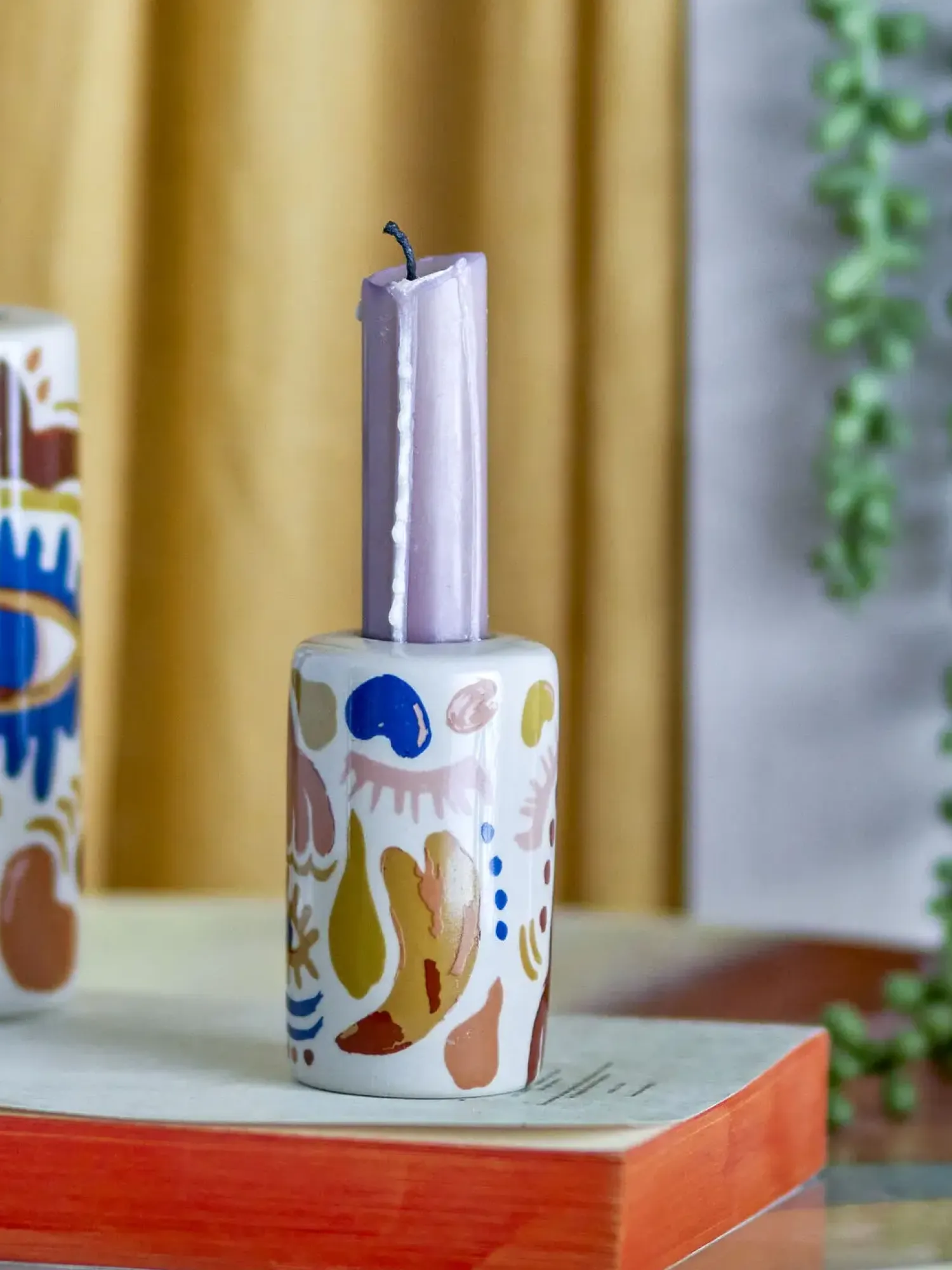 - Horus Lysestage, Orange, Stentøj*Bloomingville