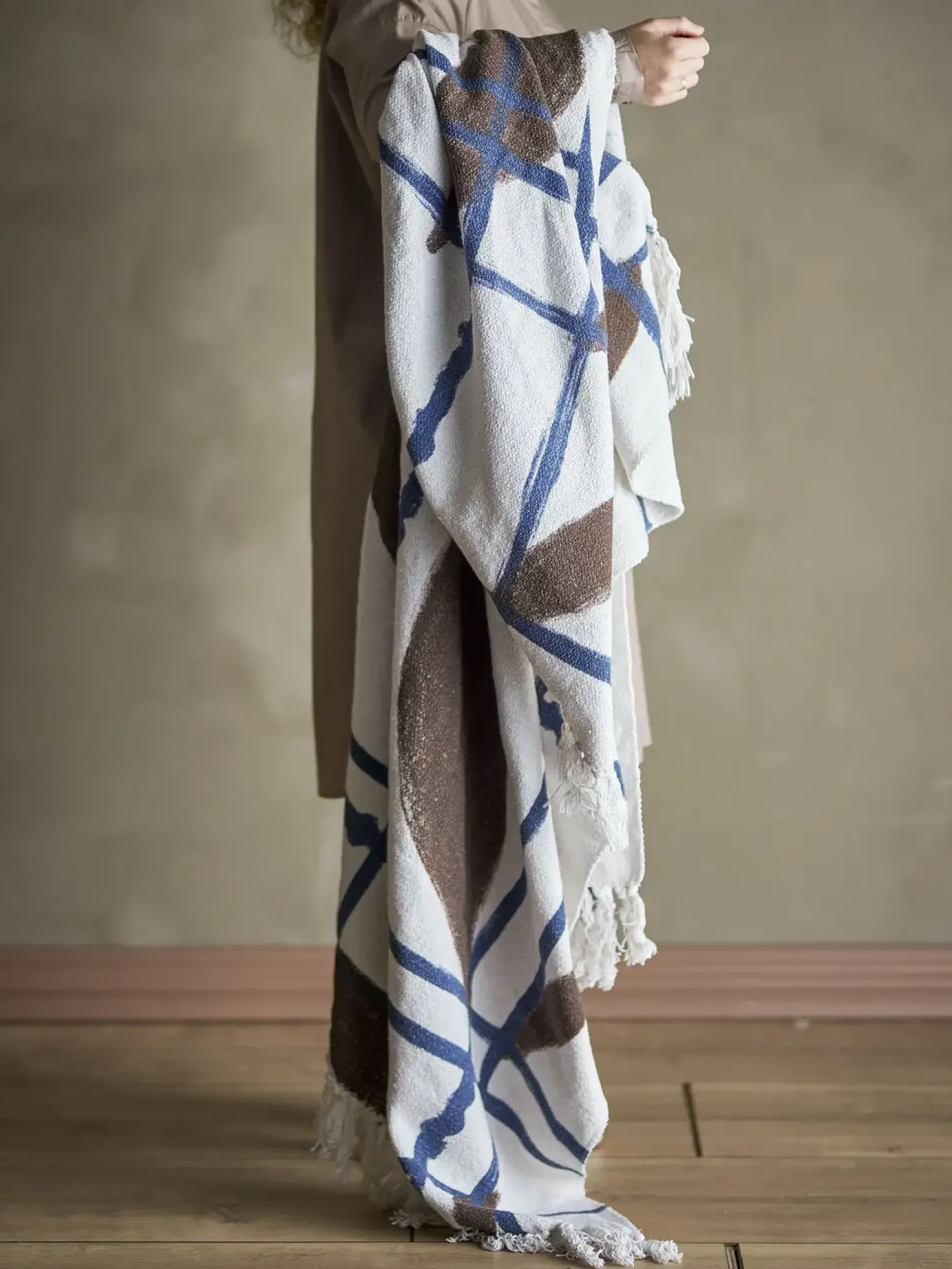 - Imperia Plaid, Natur, Genanvendt Bomuld*Bloomingville Sale