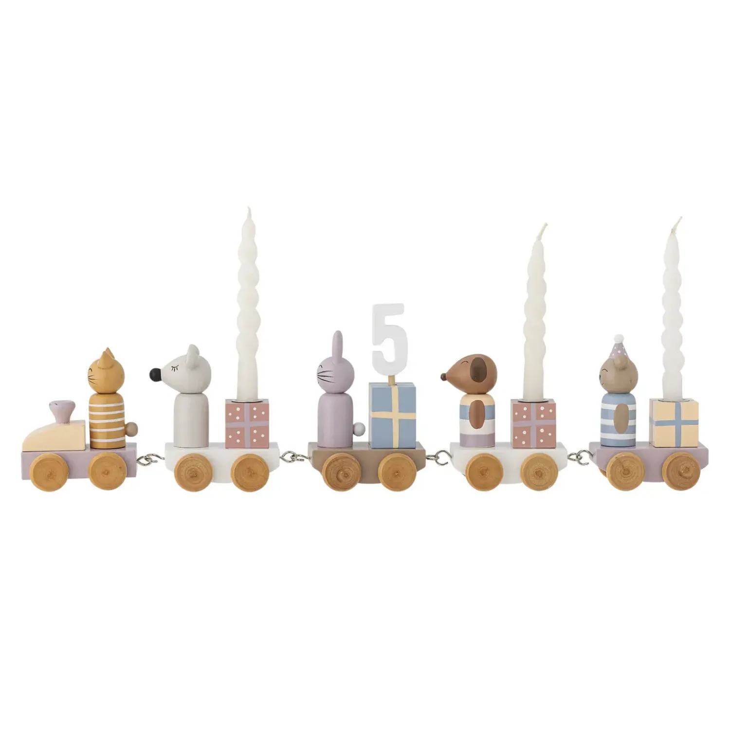 - Junaid Fødselsdagsdekoration - Tog , Rosa, FSC®100%, MDF^Bloomingville