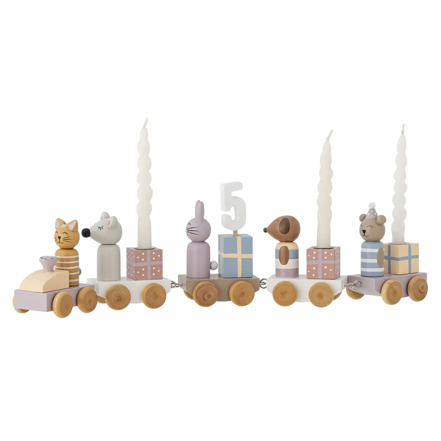 - Junaid Fødselsdagsdekoration - Tog , Rosa, FSC®100%, MDF^Bloomingville