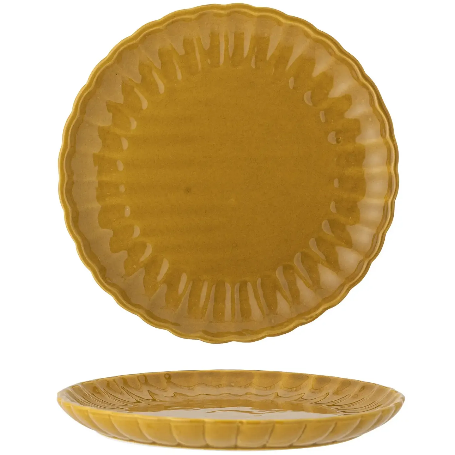 - Latina Tallerken, Gul, Stentøj^Bloomingville