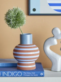 - Lindir Vase, Blå, Stentøj^Bloomingville Online