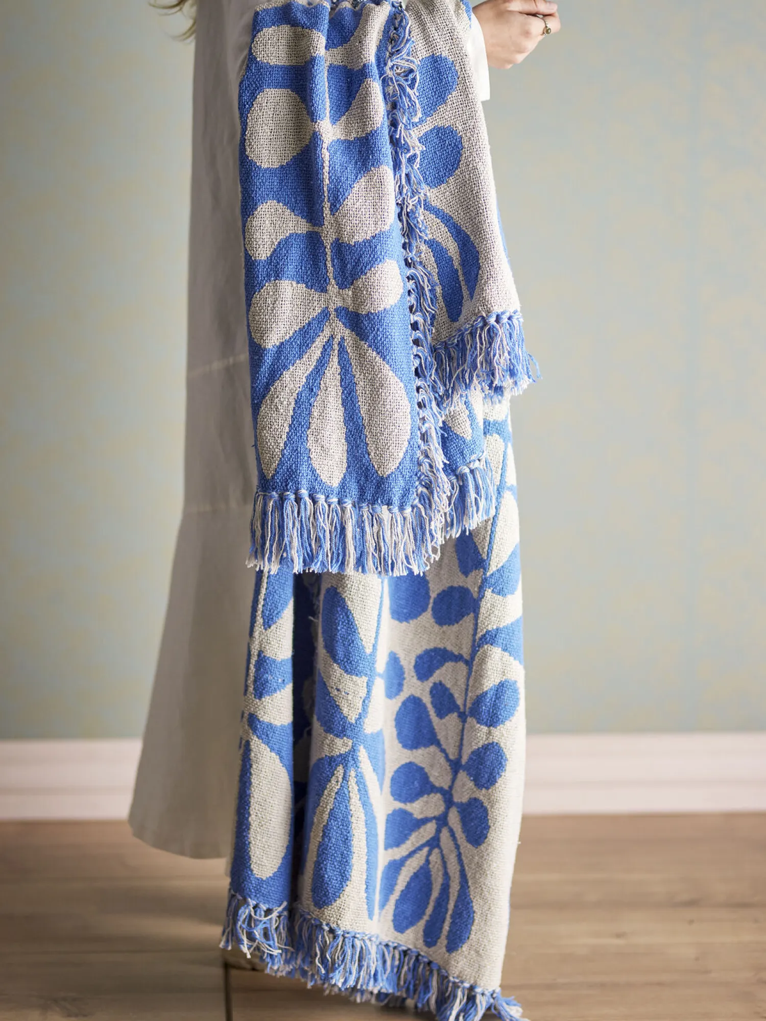 - Nevine Plaid, Blå, Genanvendt Bomuld*Bloomingville Best