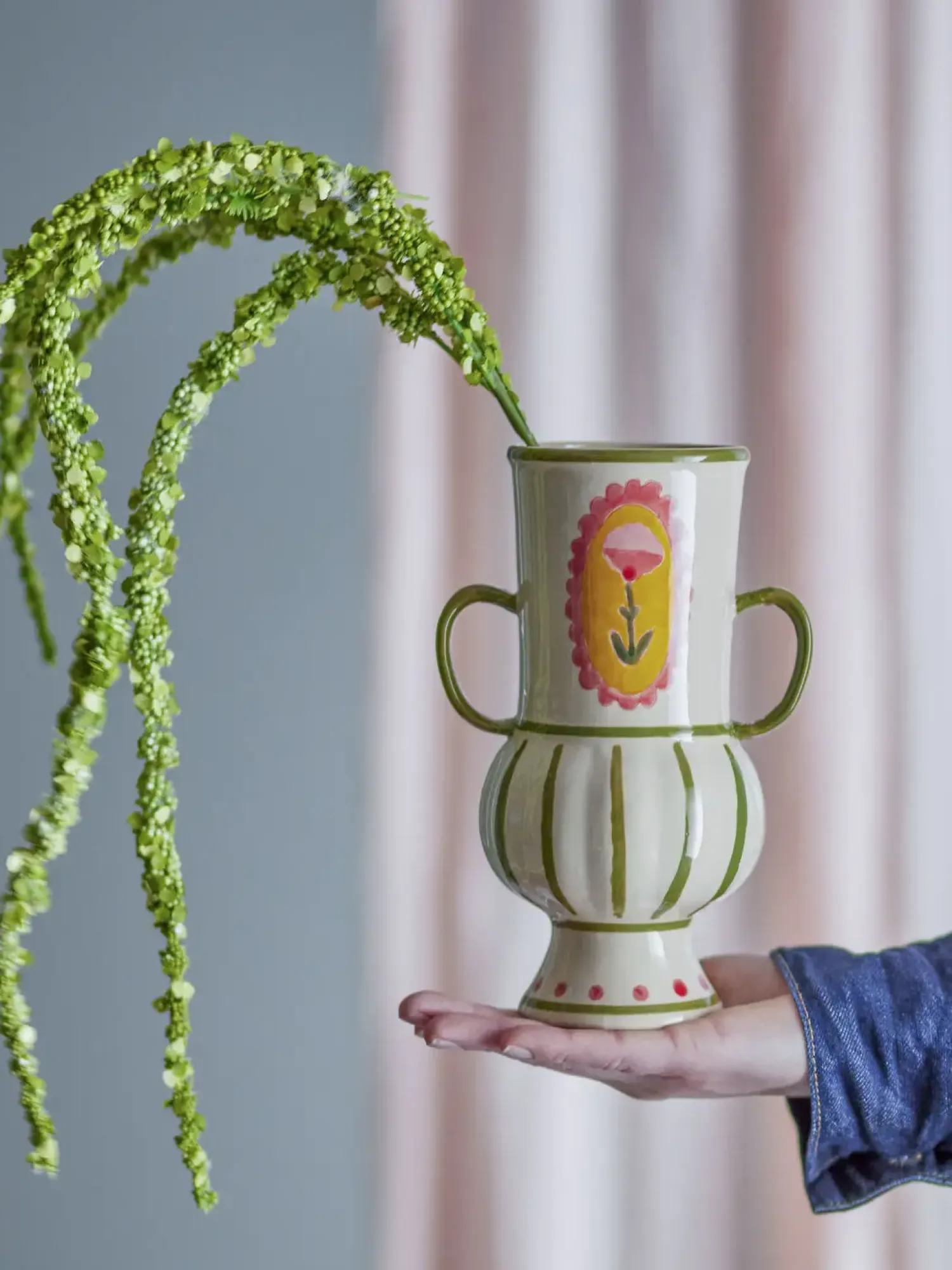 - Odina Vase, Grøn, Stentøj^Bloomingville Clearance