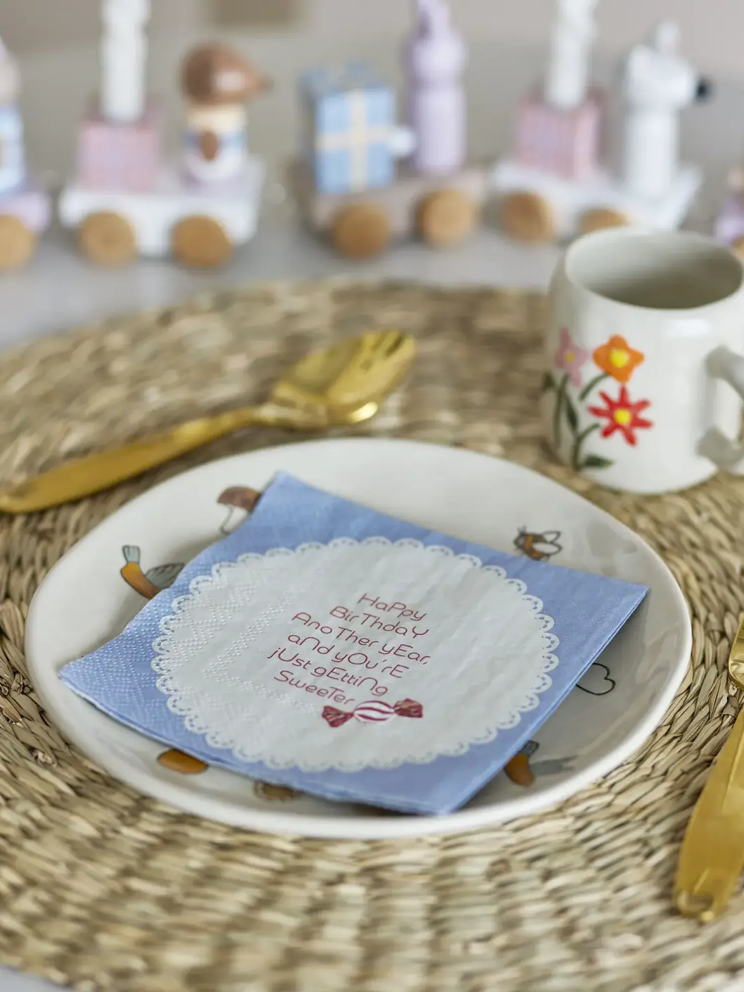 - Oscar Serviet, Blå, FSC® Mix, Papir^Bloomingville Discount