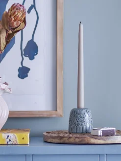 - Samsin Lysestage, Blå, Stentøj*Bloomingville New