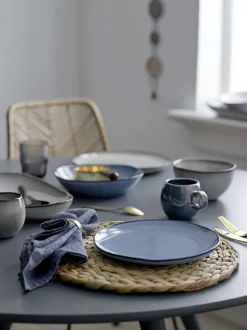- Sandrine Bordservice Sæt, Blå, Stentøj^Bloomingville Hot
