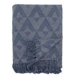 - Udine Plaid, Blå, Genanvendt Bomuld*Bloomingville Hot