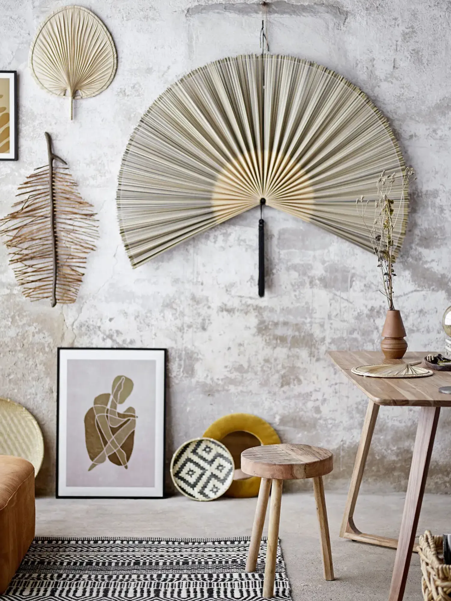 - Væg Dekoration - Jaime - Sort/Bambus - 145x72 cm^Bloomingville Outlet