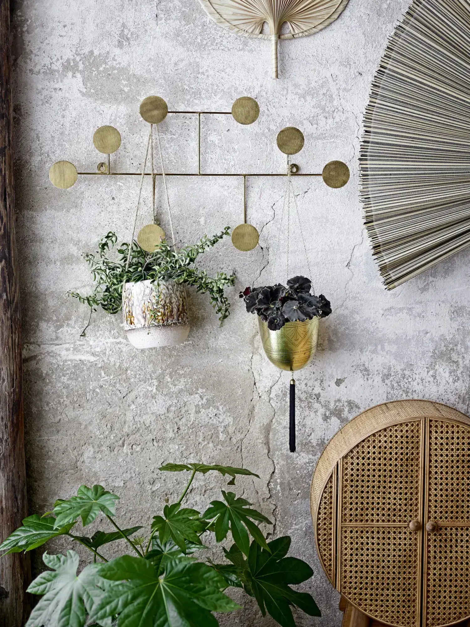 - Væg Dekoration - Jaime - Sort/Bambus - 145x72 cm^Bloomingville Outlet