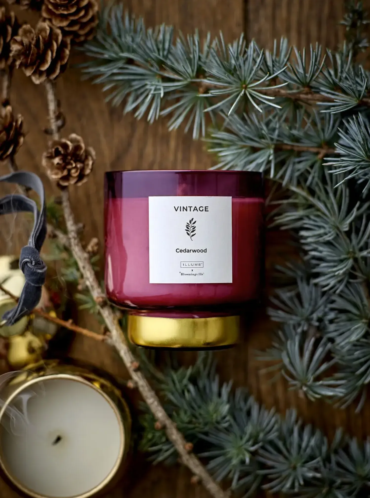 - VINTAGE - Cedarwood Duftlys, Naturlig voks*Bloomingville Outlet