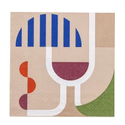 - Wine Serviet, Blå, FSC® Mix, Papir*Bloomingville Clearance