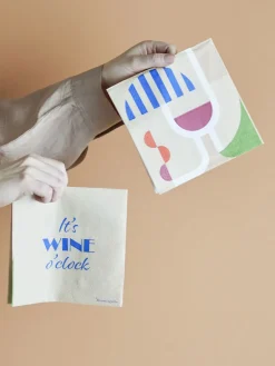 - Wine Serviet, Blå, FSC® Mix, Papir*Bloomingville Clearance