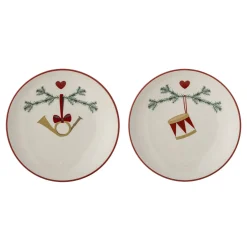 - Yule Juletallerken, Natur, Stentøj - 2 styk - Ø 16 cm*Bloomingville Hot