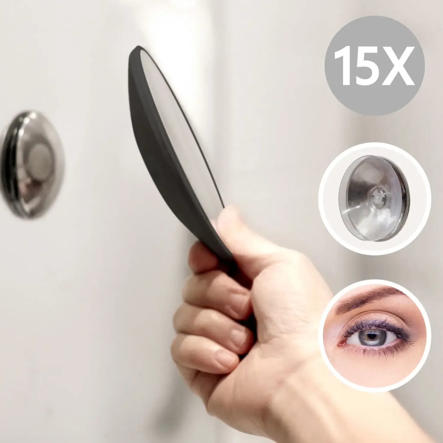 - Aftageligt Make-up spejl X15 - Sort^Bosign Clearance