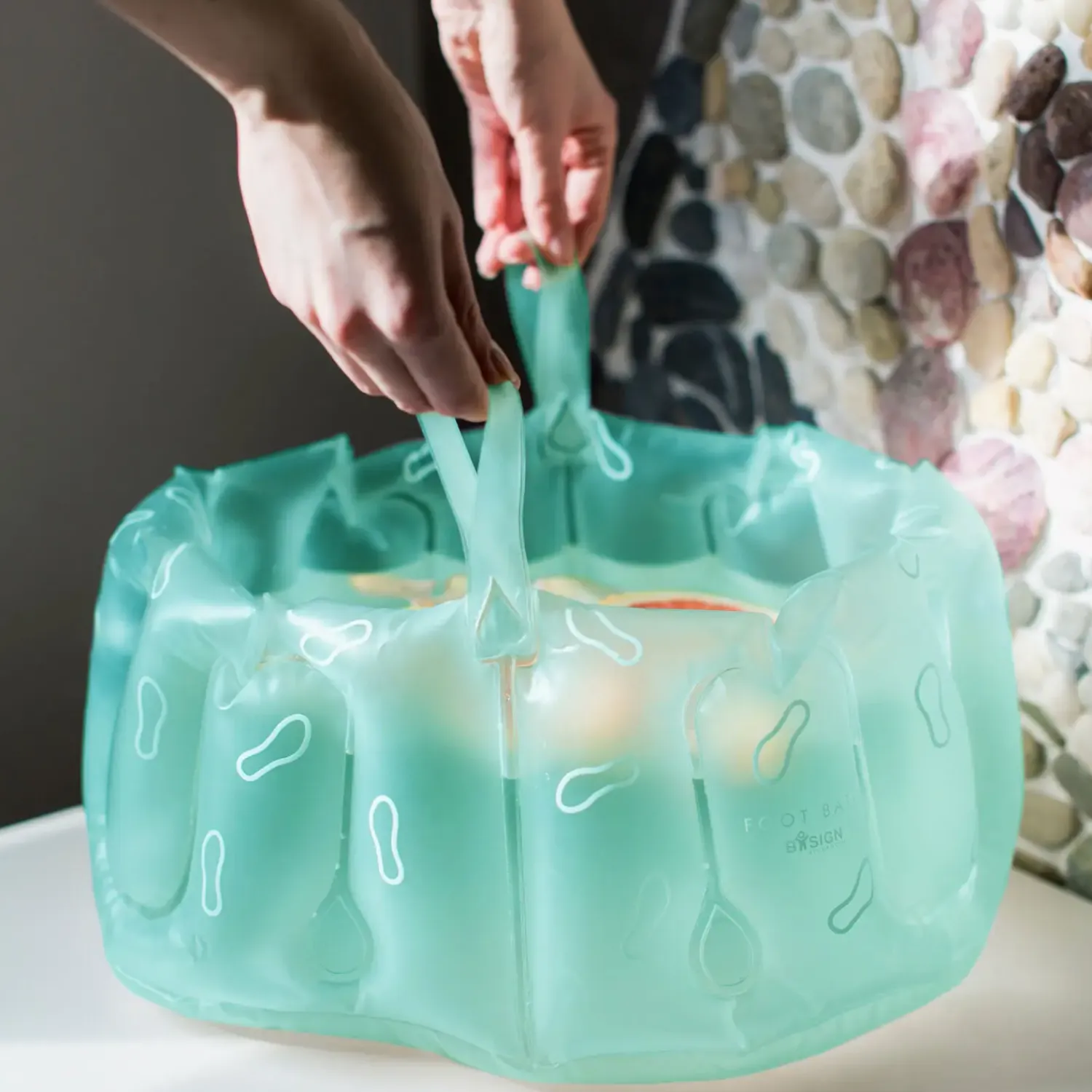 - oppustelig fodbad med håndtag - Aquagrøn^Bosign Discount