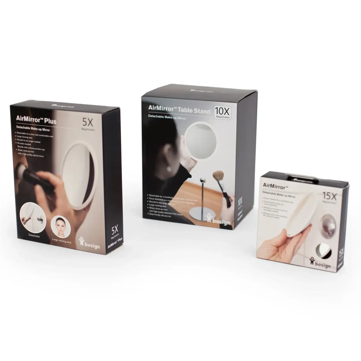 - PLUS Aftageligt Make-up spejl X5 - Hvid^Bosign Sale