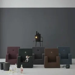 Børnestol fra - bluegrey w. grey button*By KlipKlap New