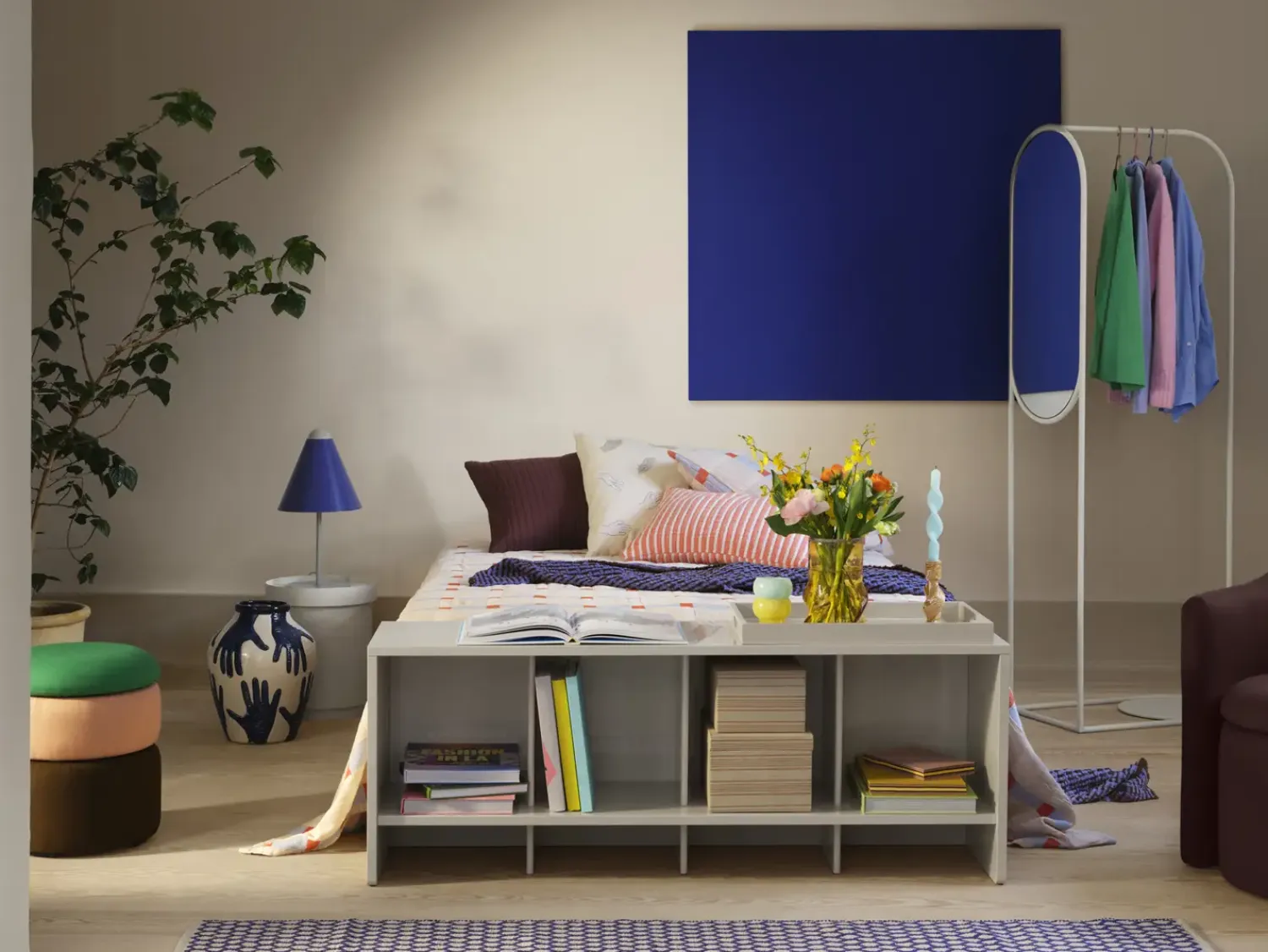 - Fyrfadsstage "Agathe" - Yellow/Blush/Blue - Sæt af 3^Broste Copenhagen New