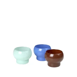 - Fyrfadsstage "Agathe" - Turquise/Blue/Caramel Brown - Sæt af 3^Broste Copenhagen Best